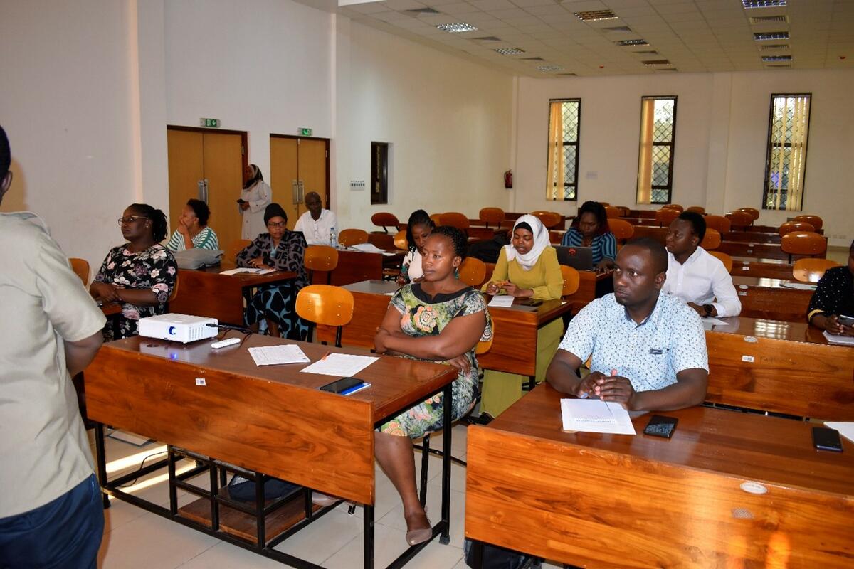 Master trainers during a training session held at the University of Dodoma on 20th-21st February 2024 /Photo Credits UDOM 