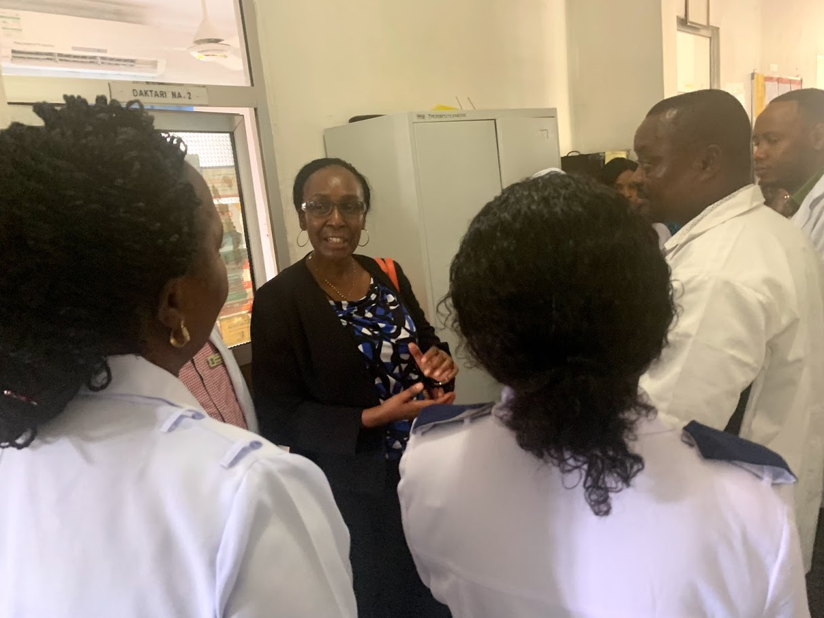Dr Janneth Mghamba (Assistant Director - Epidemiology, Ministry of Health and Social Welfare Tanzania) during a site visit to Mbaga hospital in Tanzania