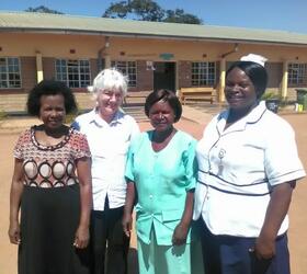 Terry Kana with midwives in Malawi