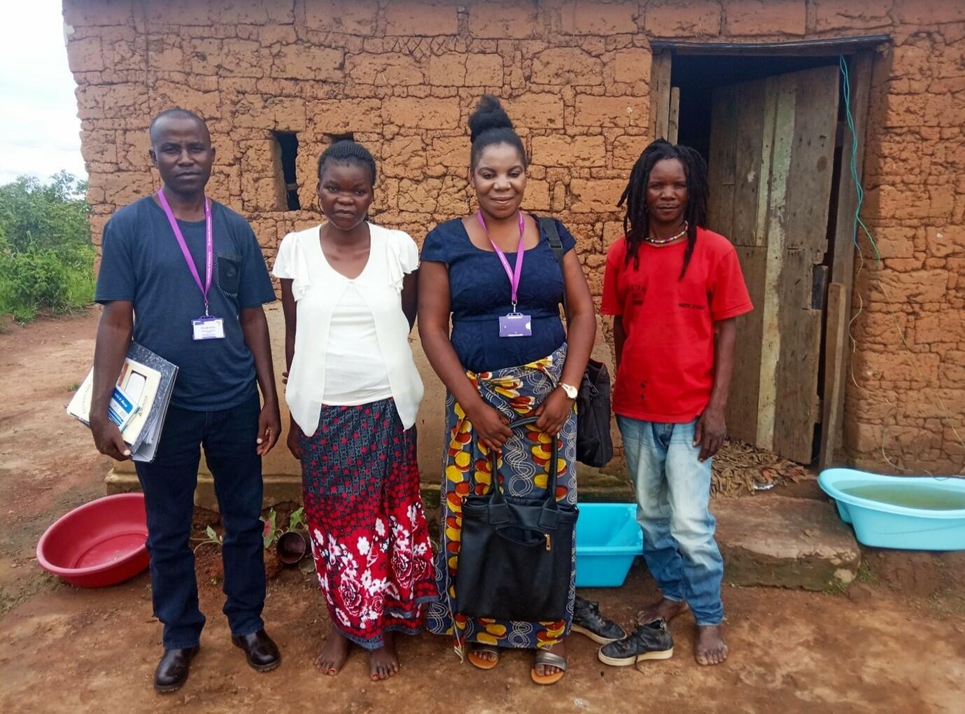 Zambian RAs conducting interviewers. L-R Tuwele Khuzuet(RA), Postnatal woman with stillbirth, Kutemba Lyangenda(RA) and Partner of the woman Zambian RAs conducting interviewers. L-R Tuwele Khuzuet(RA), Postnatal woman with stillbirth, Kutemba Lyangenda(RA) and Partner of the woman