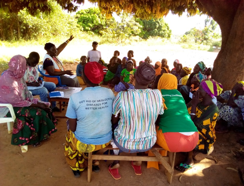 Community feedback meeting in Alaba village, northern Uganda