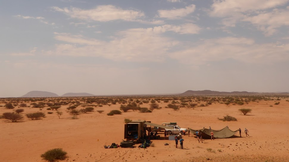 Setting up camp in Namibia Setting up camp in Namibia