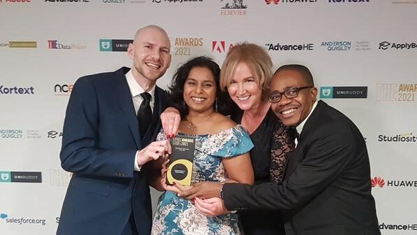 James, Anu, Hazel and Joseph, looking sharp at the awards ceremony. James, Anu, Hazel and Joseph, looking sharp at the awards ceremony.