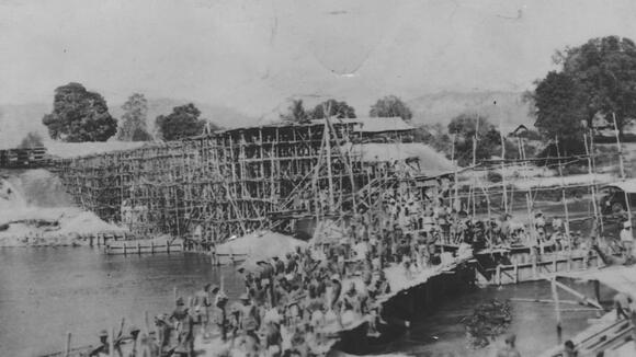 Burma railway under construction