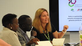 The Ugandan MoH, Dr Jane Acheng; Dr Ocero and LSTM Professor Sally Theobald